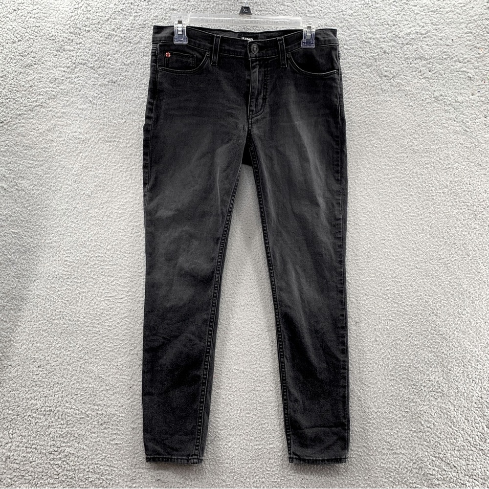Hudson Krista Super Skinny Women Black Medium Wash Denim Low Rise Jeans Size 27